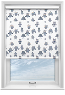Robo Town, Cyborg Grey - Twist&Fit Roller Blind
